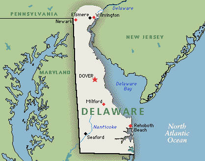 Landkarte von Delaware, USA