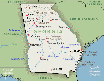 Landkarte von Georgia, USA