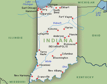 Landkarte von Indiana, USA