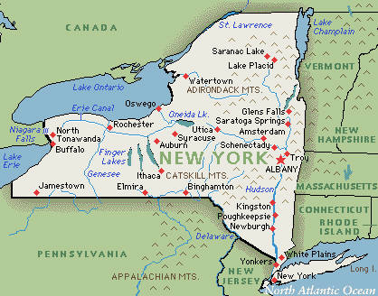 Landkarte von New York, USA