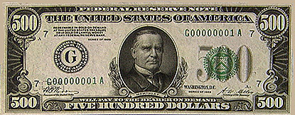 USA Banknoten: Vorderseite $500 
